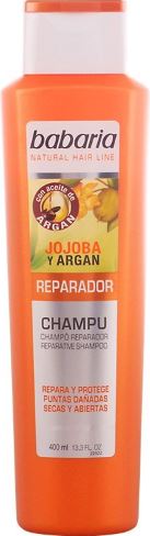 Champú Babaria Reparador con aceite de argán y jojoba.